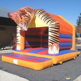 Υπαίθριο Πλάτωνα PVC κεφάλι τιγρών Bouncy Castle μουσαμάδων διογκώσιμο