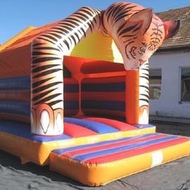 Υπαίθριο Πλάτωνα PVC κεφάλι τιγρών Bouncy Castle μουσαμάδων διογκώσιμο