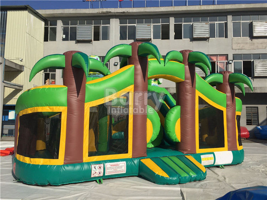 Το τροπικό εμπορικό διογκώσιμο Castle 0.55mm διογκώσιμη παιδική χαρά Themed ζουγκλών διασκέδασης PVC