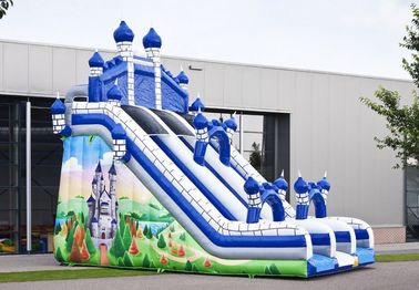 Μπλε μεγάλες Comelot άλμα και φωτογραφική διαφάνεια Inflatables του Castle με την αναρρίχηση του τοίχου