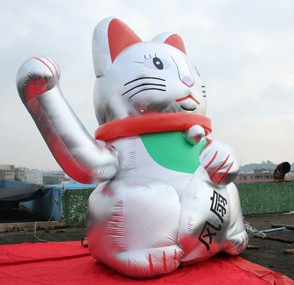 Φουσκωτά διαφημιστικά προϊόντα από PVC ύψους 6m Προσαρμοσμένο καρτούν Fortune Cat