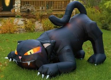 CE μαύρη γάτα διαφήμισης Inflatables πιστοποιητικών υπαίθρια γιγαντιαία για το φεστιβάλ αποκριών