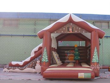 Φωτογραφική διαφάνεια Combo σπιτιών αναπήδησης διακοσμήσεων Inflatables Χριστουγέννων με τη φωτογραφική διαφάνεια κατά τη διάρκεια του χειμώνα