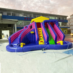 EN71 Φουσκωτό Bouncy Castle Water Φουσκωτό Διασκεδαστικό Πάρκο για παιδιά με τσουλήθρα πισίνας