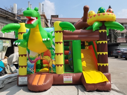 Συνήθεια διογκώσιμο Bouncy Castle με το σπίτι αναπήδησης θέματος δεινοσαύρων φωτογραφικών διαφανειών για τα παιδιά