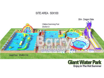 τρισδιάστατος διογκώσιμος γιγαντιαίος 0.55mm πάρκων νερού κατωφλιών μουσαμάς PVC κατασκευής