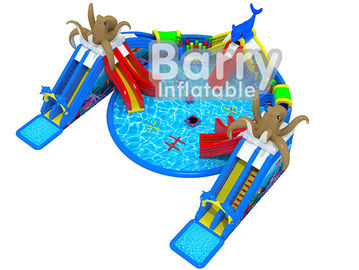 Γιγαντιαίο λούνα παρκ νερού χταποδιών, φορητό χτύπημα - επάνω ποτίστε το πάρκο με τα επιπλέοντα παιχνίδια