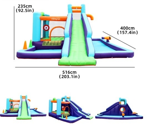 Προσαρμοσμένο θέμα PVC Kids Bounce Backyard Inflatable Slides
