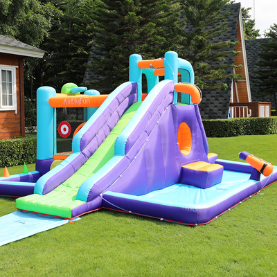 Προσαρμοσμένο θέμα PVC Kids Bounce Backyard Inflatable Slides