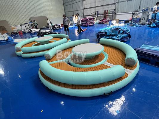 Υδάτινη διασκέδαση Προσαρμοσμένο χρώμα Blow Up Dock Inflatable Pontoon Raft για ποτάμια