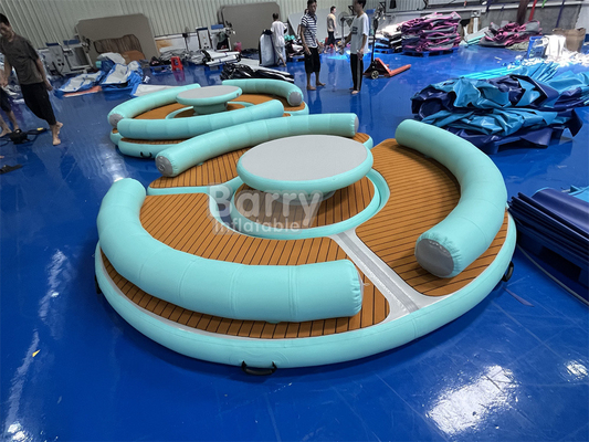 Υδάτινη διασκέδαση Προσαρμοσμένο χρώμα Blow Up Dock Inflatable Pontoon Raft για ποτάμια