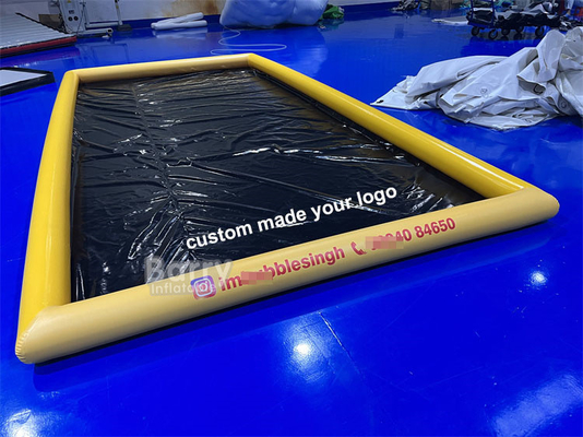 Εύκολη συντήρηση Κίτρινο φουσκωτό στρώμα αποθήκευσης πλυντηρίου αυτοκινήτων με εκτύπωση λογότυπου