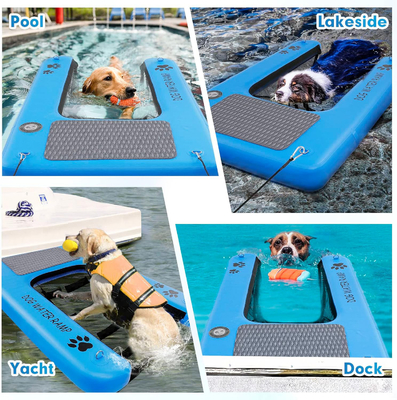Βοηθήστε το σκυλί να βγει από το νερό με φουσκωτή ράμπα για σκύλους πισίνα ράμπα σκύλου για πισίνες, βάρκες, αποβάθρες