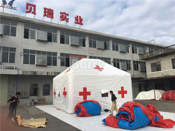 Υπαίθρια ιατρική διογκώσιμη σκηνή Ερυθρών Σταυρών προώθησης άσπρη με την εκτύπωση λογότυπων