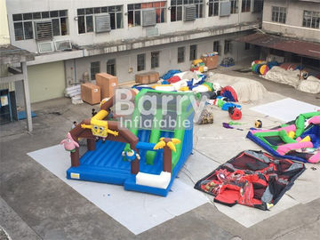 Διογκώσιμο σπίτι αναπήδησης Combo Spongebob για τα παιδιά που πηδούν το υλικό μουσαμάδων PVC
