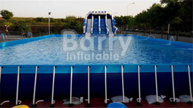 Υπαίθρια ανθεκτική πισίνα πλαισίων μετάλλων μουσαμάδων PVC 0.9mm για το πάρκο νερού