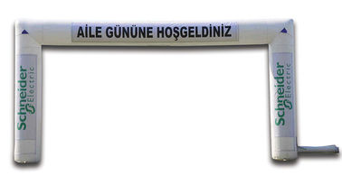Άσπρη αψίδα PVC προϊόντων διαφήμισης χρώματος διογκώσιμη με το λογότυπο συνήθειας