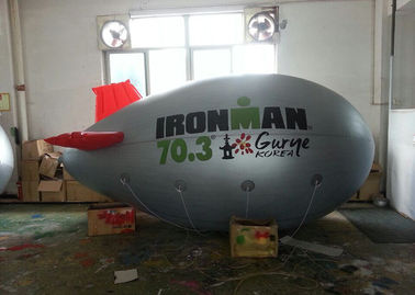 Ασημένια πηδαλιουχούμενο εύκαμπτο αερόστατο προϊόντων διαφήμισης χρώματος διογκώσιμα/μπαλόνι αεροπλάνων
