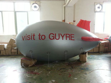 Ασημένια πηδαλιουχούμενο εύκαμπτο αερόστατο προϊόντων διαφήμισης χρώματος διογκώσιμα/μπαλόνι αεροπλάνων