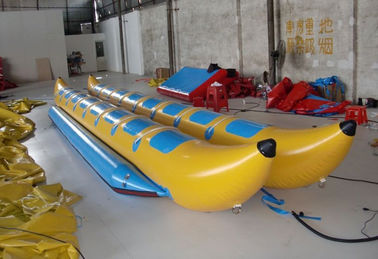 Διπλή βάρκα ψαριών παρόδων διογκώσιμη πετώντας, διογκώσιμη βάρκα μπανανών μουσαμάδων PVC για το αθλητικό παιχνίδι νερού