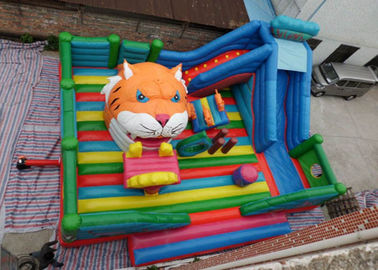 Διογκώσιμο Bouncy Castle των επικεφαλής παιδιών τιγρών διασκέδασης με τη φωτογραφική διαφάνεια