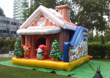Cuatomized 0.55mm Χαρούμενα Χριστούγεννα διογκώσιμος Άγιος Βασίλης Bouncy Castle PVC για το παιχνίδι παιδιών