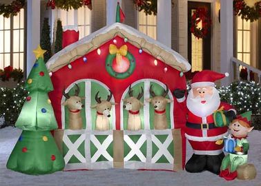 Γιγαντιαία συνήθεια που διαφημίζει το αδιάβροχο Οξφόρδη σπίτι Χριστουγέννων υφασμάτων Inflatables