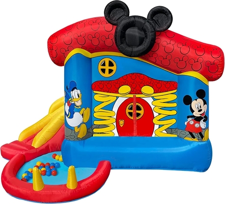 0.55mm PVC διογκώσιμο ψευτοπαλλικαράδων της Disney Mickey Mouse διασκέδασης σπίτι αναπήδησης σπιτιών υπαίθριο με τη φωτογραφική διαφάνεια