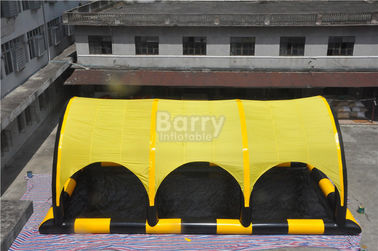 Προσαρμοσμένη κίτρινη διογκώσιμη σκηνή μουσαμάδων PVC με τη λίμνη, διογκώσιμο καταφύγιο