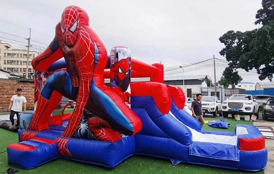 Εσωτερικό / εξωτερικό Spiderman Bounce House με διαδρόμιο για θεματικά παιδικά πάρτι
