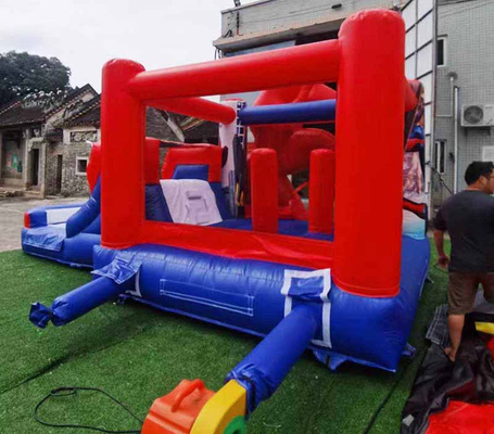 Εσωτερικό / εξωτερικό Spiderman Bounce House με διαδρόμιο για θεματικά παιδικά πάρτι