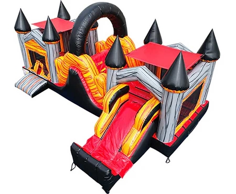 Προσαρμοσμένη πίστα εμπόδια Combo Bounce House για παιδιά εσωτερική υπαίθρια διασκέδαση