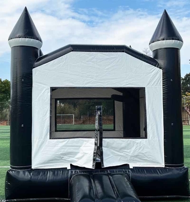 Εσωτερικό/εξωτερικό Μαύρο και Λευκό Tuxedo Bounce House Πυροβόλο υδατικό διαδρόμιο για πάρτι