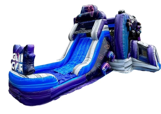 Προσαρμογή και ανθεκτικό Level Up Gamer Bounce House με διαδρόμιο για πάρκο διασκέδασης