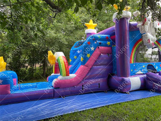 Εμπορικά φουσκωτά υδατικά διαδρόμια Combo Bouncer Unicorn Jumper Jumping Moon Bouncy Castles Bounce House