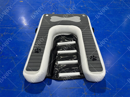 Φουσκωτή ράμπα σκύλου, πτυσσόμενη πλατφόρμα για κατοικίδια, πλωτή στην επιφάνεια του νερού, με αντιολισθητικό Eva