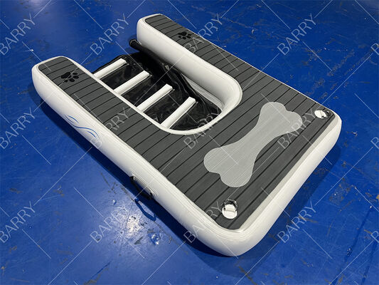 Φουσκωτή ράμπα σκύλου, πτυσσόμενη πλατφόρμα για κατοικίδια, πλωτή στην επιφάνεια του νερού, με αντιολισθητικό Eva