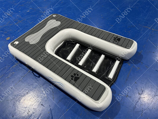 Φουσκωτή ράμπα σκύλου, πτυσσόμενη πλατφόρμα για κατοικίδια, πλωτή στην επιφάνεια του νερού, με αντιολισθητικό Eva