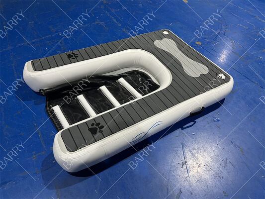 Φουσκωτή ράμπα σκύλου, πτυσσόμενη πλατφόρμα για κατοικίδια, πλωτή στην επιφάνεια του νερού, με αντιολισθητικό Eva