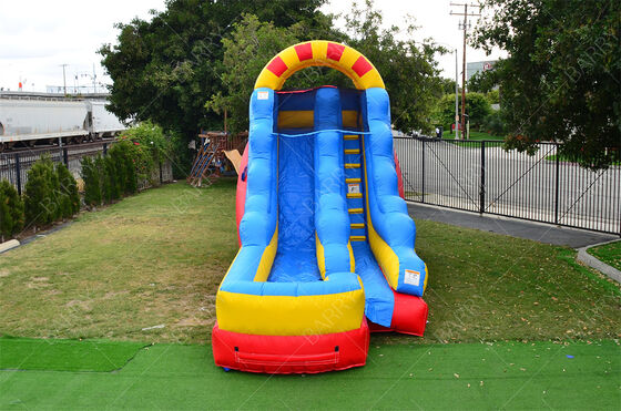 Εμπορικό φουσκωτό νεροτσουλήθρα 15ft με διπλή λωρίδα και μεγάλη πισίνα, φουσκωτή νεροτσουλήθρα για παιδιά