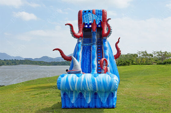 Ενήλικες Μεγάλη εμπορική υδροτριβή φουσκωτή 25ft Ocean Battle Slide Pool