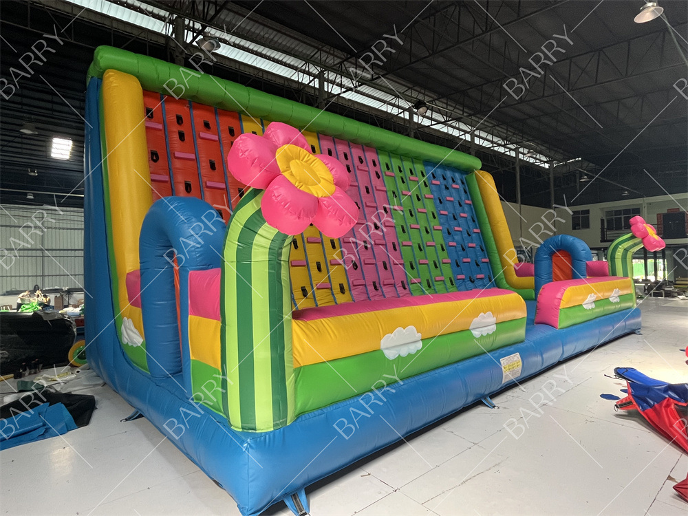 Outdoor Party Rentals Giant Inflatable Games Kids Flower Inflatable Climbing Wall for Sale