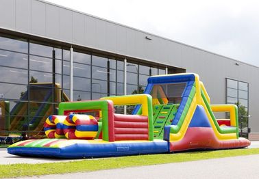 17.5m παιδιών κάστρα Bouncy σειράς μαθημάτων εμποδίων χρώματος που οργανώνονται πολυ για τη διασκέδαση