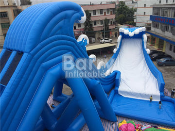 Μπλε κύμα 36 * φωτογραφική διαφάνεια νερού 20 * 15m γιγαντιαία διογκώσιμη με τον ανεμιστήρα λιμνών CE/UL