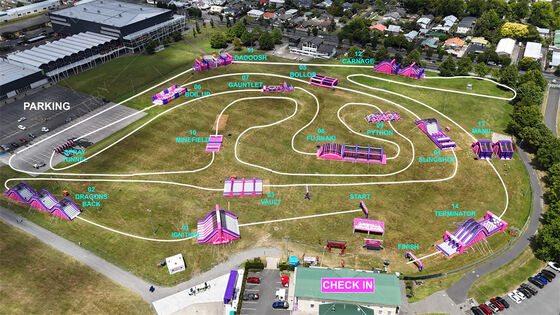 Μεγάλο φουσκωτό εμπόδιο φουσκωτό 5K εμπόδια αγώνας δρόμου