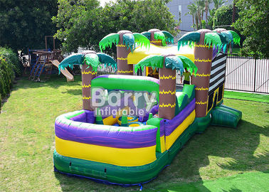 Σπίτι αναπήδησης εμποδίων 30 FT Palm Beach, διογκώσιμο Bouncy Castle με τη φωτογραφική διαφάνεια νερού