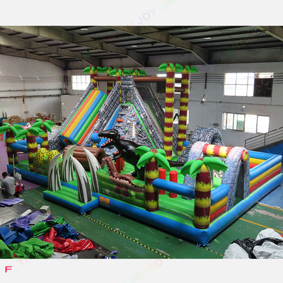 EN71 διογκώσιμη πόλη 12x8m ιουρασικό θέμα Bouncy Castle διασκέδασης δεινοσαύρων